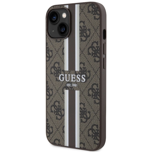 Guess GUHMP14MP4RPSW iPhone 14 Plus 6.7" brown/brown hardcase 4G Printed Stripes MagSafeeng
