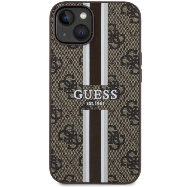 Guess GUHMP14MP4RPSW iPhone 14 Plus 6.7" brown/brown hardcase 4G Printed Stripes MagSafeeng