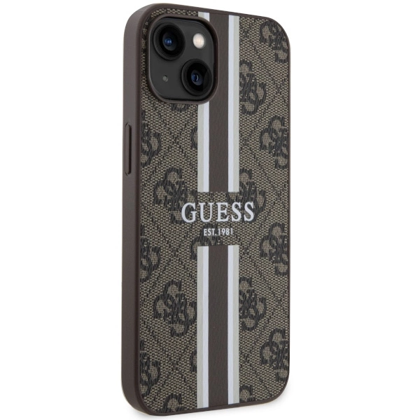 Guess GUHMP14MP4RPSW iPhone 14 Plus 6.7" brown/brown hardcase 4G Printed Stripes MagSafeeng