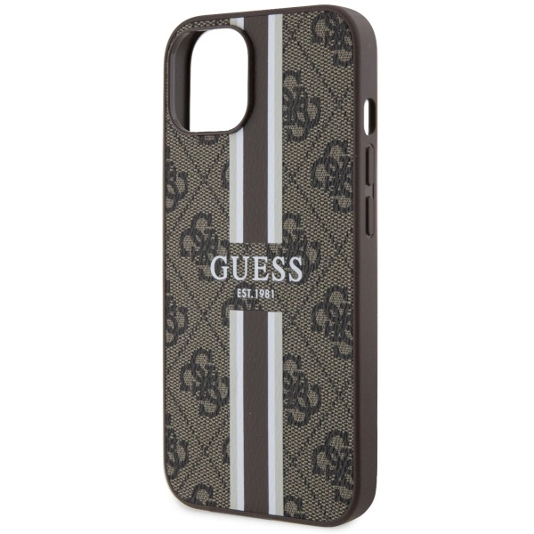 Guess GUHMP14MP4RPSW iPhone 14 Plus 6.7" brown/brown hardcase 4G Printed Stripes MagSafeeng