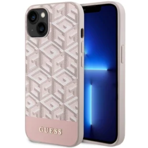 Guess GUHMP14SHGCFSEP iPhone 14 6.1" pink/pink hard case GCube Stripes MagSafeeng