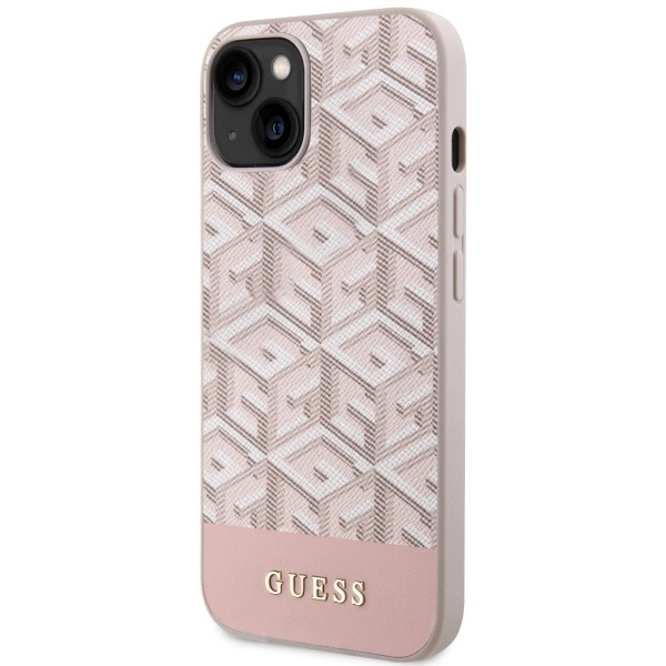 Guess GUHMP14SHGCFSEP iPhone 14 6.1" pink/pink hard case GCube Stripes MagSafeeng