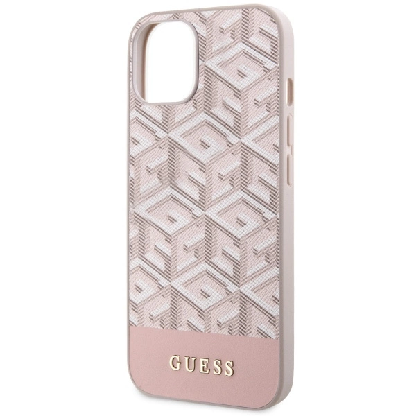 Guess GUHMP14SHGCFSEP iPhone 14 6.1" pink/pink hard case GCube Stripes MagSafeeng
