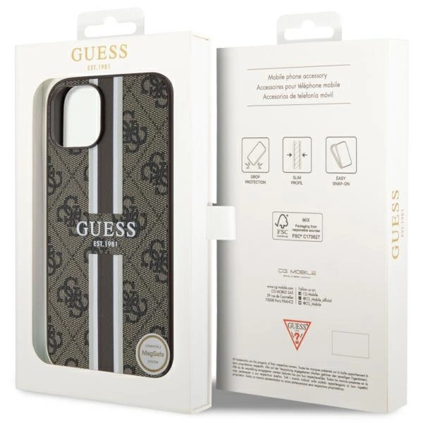 Guess GUHMP14SP4RPSW iPhone 14 6.1" brown/brown hardcase 4G Printed Stripes MagSafeeng