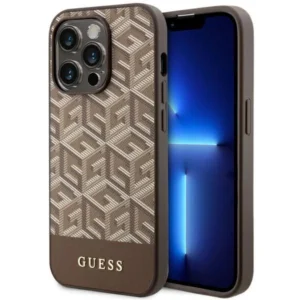 Guess GUHMP14XHGCFSEW iPhone 14 Pro Max 6.7" brown/brown hard case GCube Stripes MagSafeeng