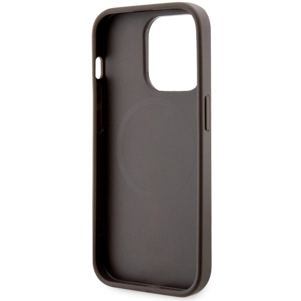 Guess GUHMP14XHGCFSEW iPhone 14 Pro Max 6.7" brown/brown hard case GCube Stripes MagSafeeng