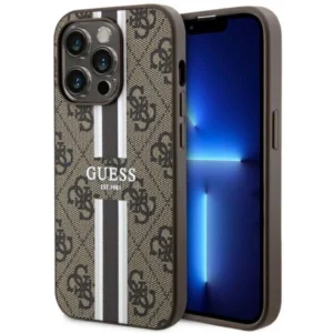 Guess GUHMP14XP4RPSW iPhone 14 Pro Max 6.7" brown/brown hardcase 4G Printed Stripes MagSafeeng