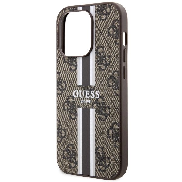 Guess GUHMP14XP4RPSW iPhone 14 Pro Max 6.7" brown/brown hardcase 4G Printed Stripes MagSafeeng