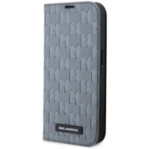 Karl Lagerfeld KLBKP14LSAKLHPG iPhone 14 Pro 6.1" bookcase silver/silver Saffiano Monogrameng