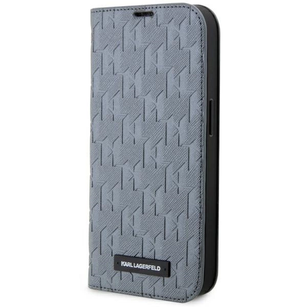 Karl Lagerfeld KLBKP14LSAKLHPG iPhone 14 Pro 6.1" bookcase silver/silver Saffiano Monogrameng