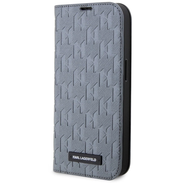 Karl Lagerfeld KLBKP14SSAKLHPG iPhone 14 6.1" bookcase silver/silver Saffiano Monogrameng