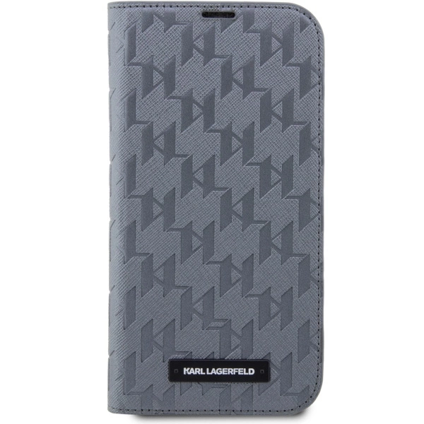 Karl Lagerfeld KLBKP14SSAKLHPG iPhone 14 6.1" bookcase silver/silver Saffiano Monogrameng