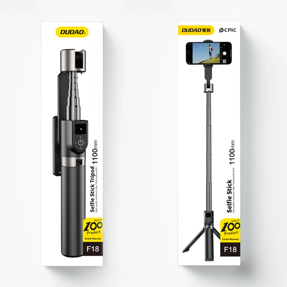 Selfie stick / telescopic pole with tripod Dudao F18B - blackeng