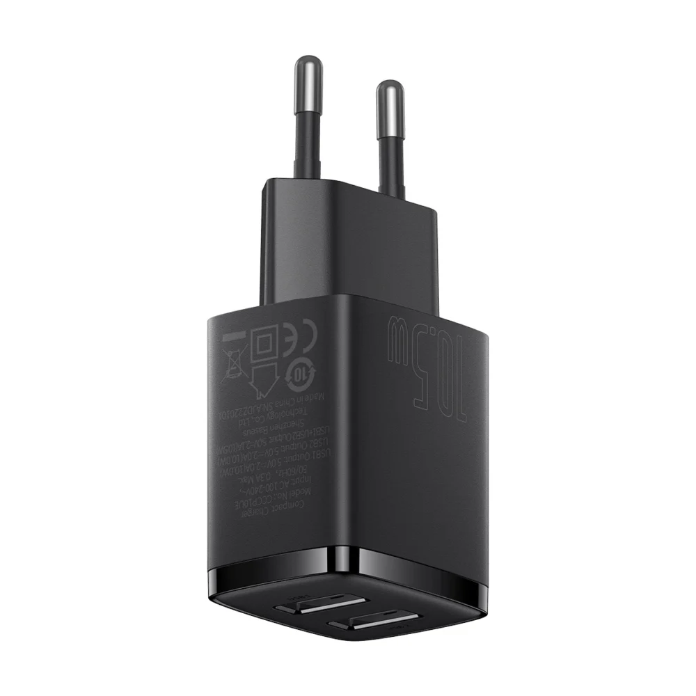 [RETURNED ITEM] Baseus Compact charger 2x USB 10.5W black (CCXJ010201)eng