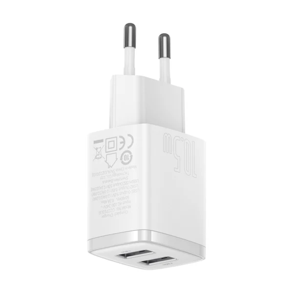 [RETURNED ITEM] Baseus Compact charger 2x USB 10.5W white (CCXJ010202)eng