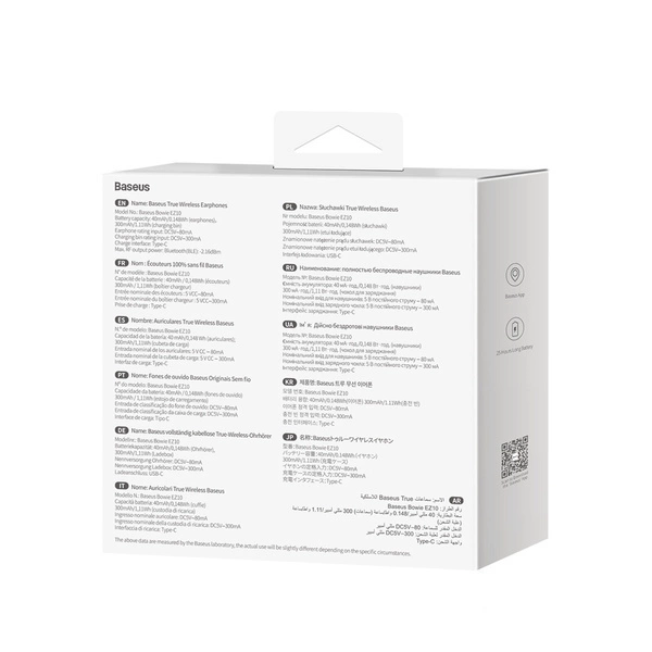 Baseus Bowie EZ10 TWS Bluetooth 5.3 wireless headphones - whiteeng
