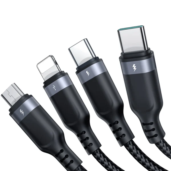Joyroom Multi-Use Series S-A18 4in1 USB-A - USB-C / USB-C / Lightning / micro USB cable 1.2m - blackeng