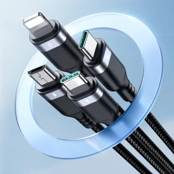 Joyroom Multi-Use Series S-A18 4in1 USB-A - USB-C / USB-C / Lightning / micro USB cable 1.2m - blackeng