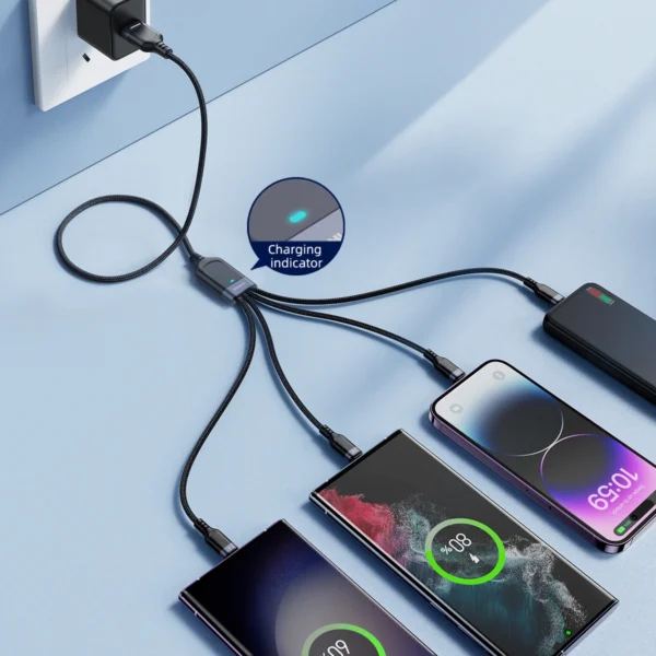 Joyroom Multi-Use Series S-A18 4in1 USB-A - USB-C / USB-C / Lightning / micro USB cable 1.2m - blackeng