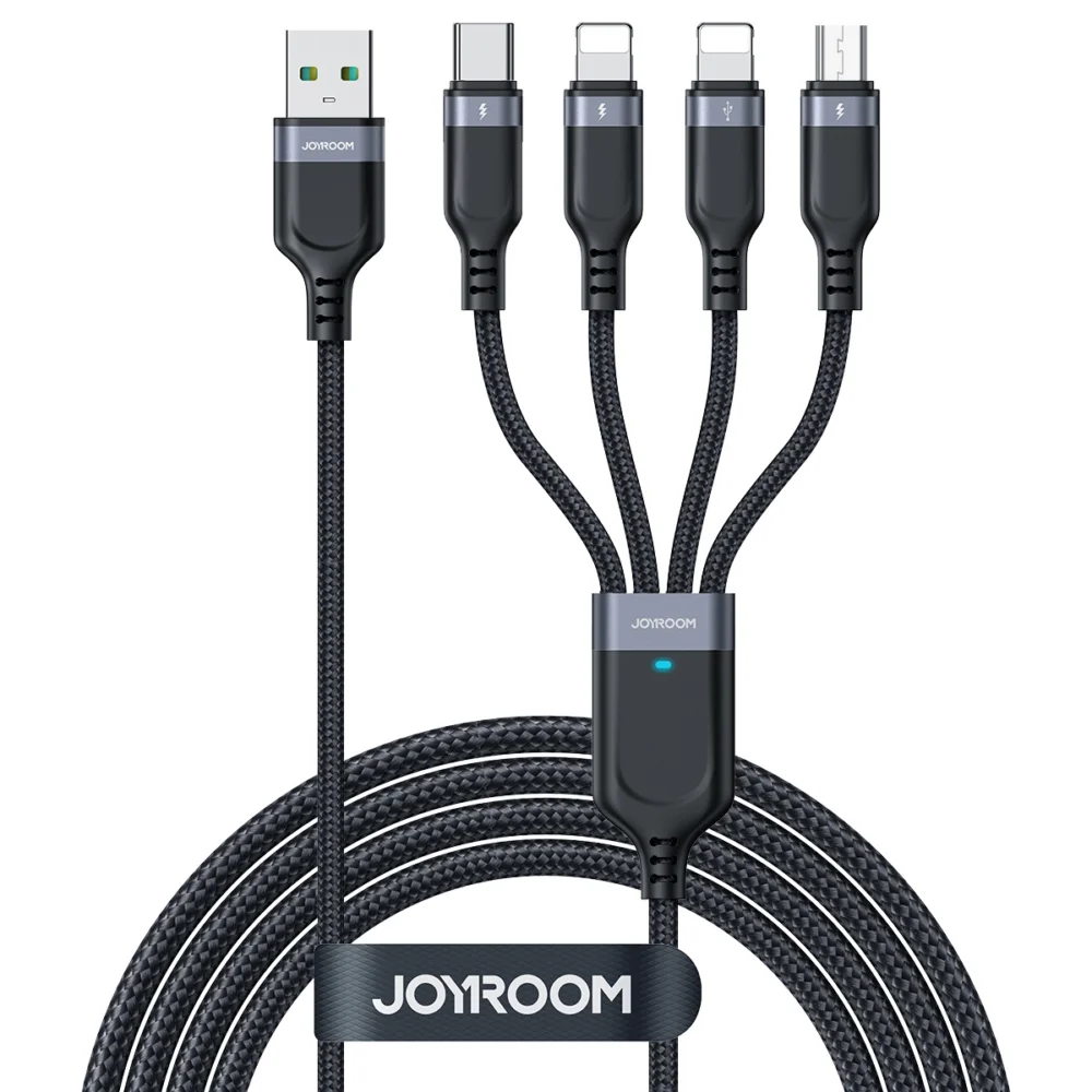 Joyroom Multi-Use Series S-A18 4in1 USB-A - USB-C / Lightning / Lightning / micro USB cable 1.2m - blackeng