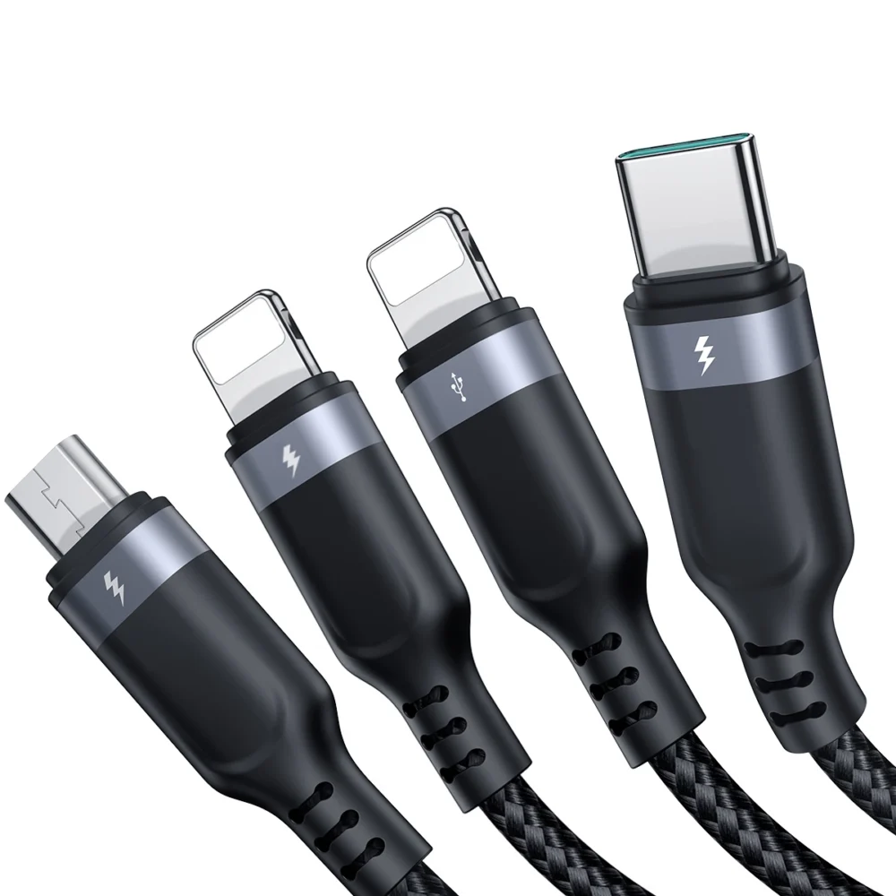 Joyroom Multi-Use Series S-A18 4in1 USB-A - USB-C / Lightning / Lightning / micro USB cable 1.2m - blackeng