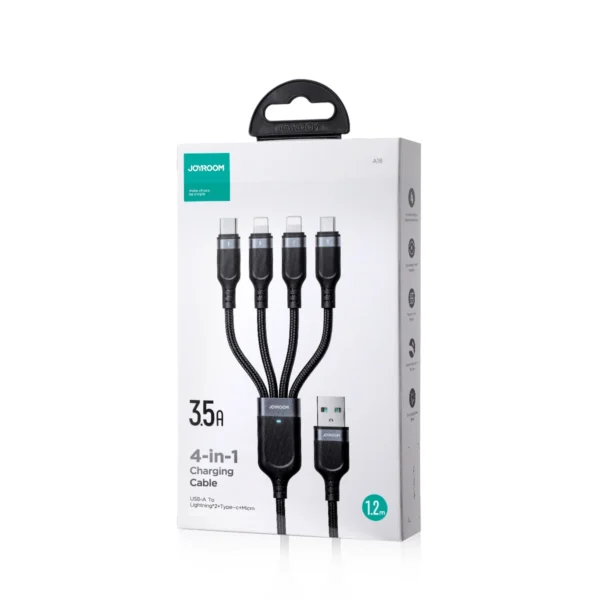 Joyroom Multi-Use Series S-A18 4in1 USB-A - USB-C / Lightning / Lightning / micro USB cable 1.2m - blackeng