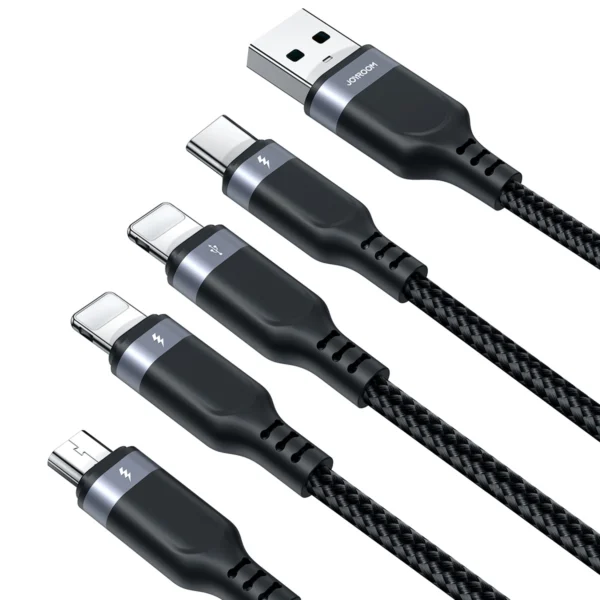 Joyroom Multi-Use Series S-A18 4in1 USB-A - USB-C / Lightning / Lightning / micro USB cable 1.2m - blackeng