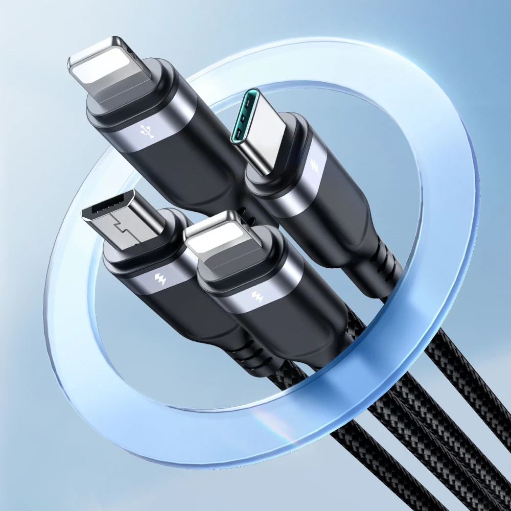 Joyroom Multi-Use Series S-A18 4in1 USB-A - USB-C / Lightning / Lightning / micro USB cable 1.2m - blackeng