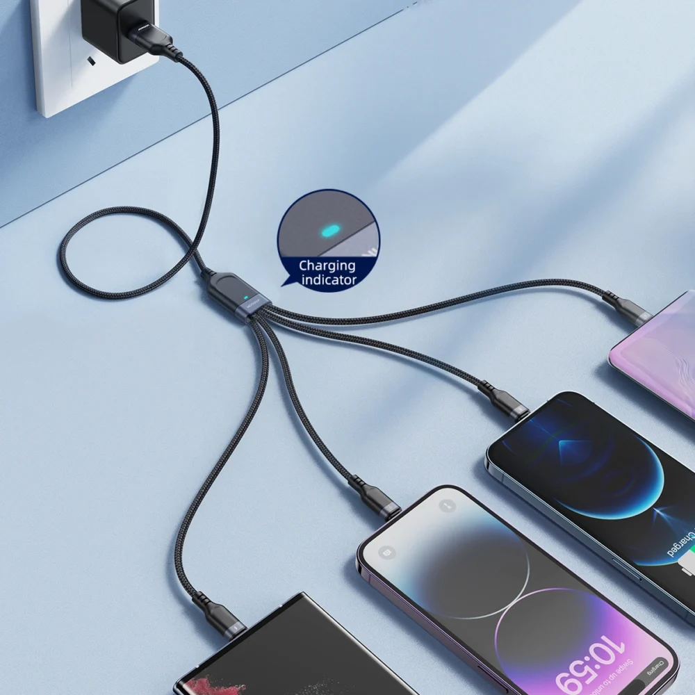 Joyroom Multi-Use Series S-A18 4in1 USB-A - USB-C / Lightning / Lightning / micro USB cable 1.2m - blackeng