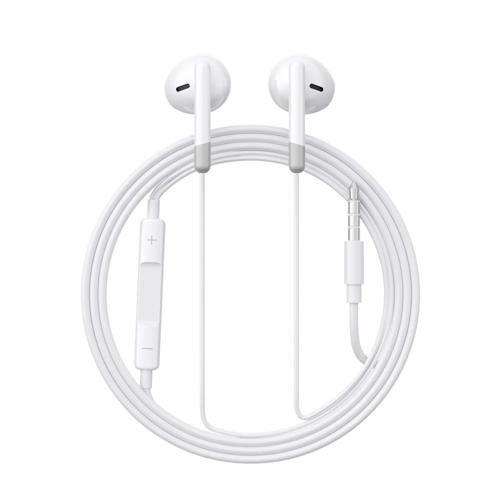 Joyroom JR-EW01 in-ear wired mini jack headphones with remote control - whiteeng
