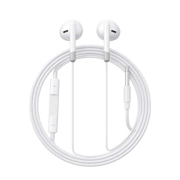 Joyroom JR-EW01 in-ear wired mini jack headphones with remote control - whiteeng