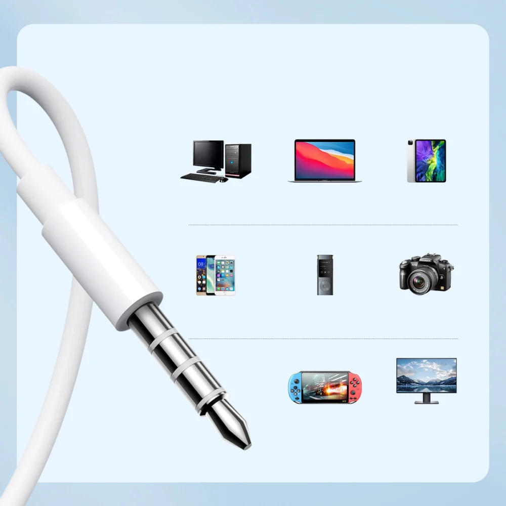 Joyroom JR-EW01 in-ear wired mini jack headphones with remote control - whiteeng