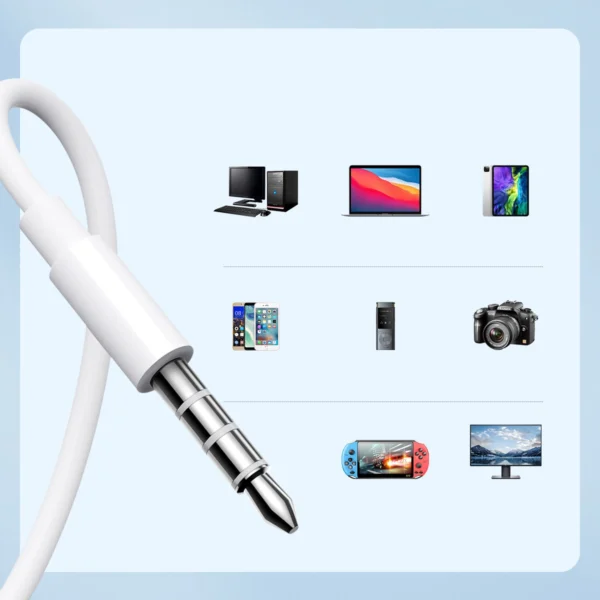 Joyroom JR-EW01 in-ear wired mini jack headphones with remote control - whiteeng