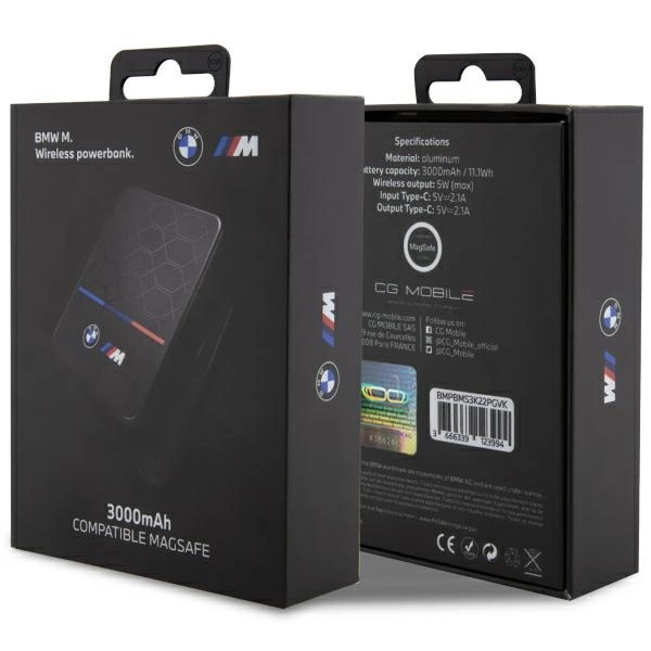 BMW Inductive Power Bank BMPBMS3K22PGVK 5W 3000mAh + cable black/black M Collection MagSafeeng