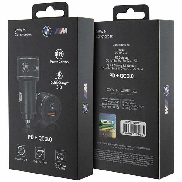 BMW charger BMCCMUSBCK PD-QC 3.0 20W Fast Charge black/black M Editioneng