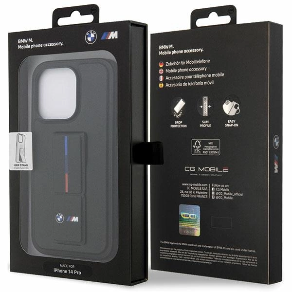 Case BMW BMHCP14L22GSLK iPhone 14 Pro 6.1" black/black hardcase Grip Hot Stampeng
