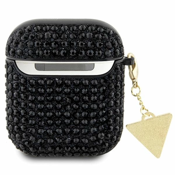 Guess GUA2HDGTPK AirPods 1/2 cover black/black Rhinestone Triangle Charmeng