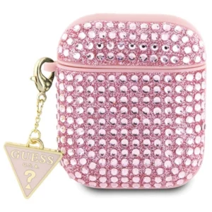 Guess GUA2HDGTPP AirPods 1/2 cover pink/pink Rhinestone Triangle Charmeng