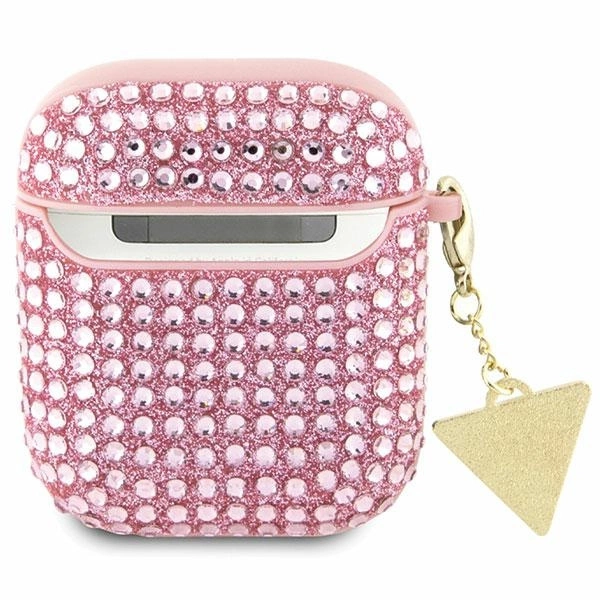 Guess GUA2HDGTPP AirPods 1/2 cover pink/pink Rhinestone Triangle Charmeng