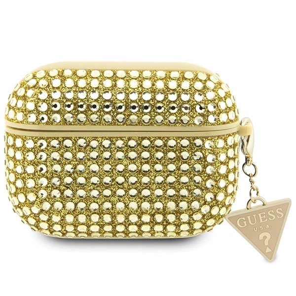 Guess GUAP2HDGTPD AirPods Pro 2 cover gold/gold Rhinestone Triangle Charmeng