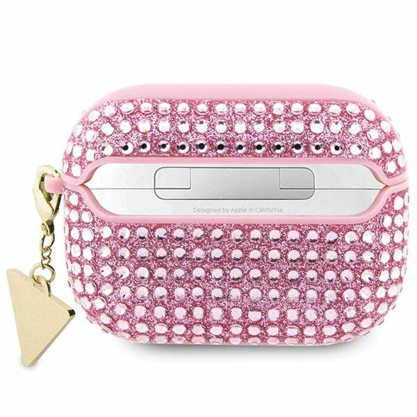 Guess GUAP2HDGTPP AirPods Pro 2 cover pink/pink Rhinestone Triangle Charmeng