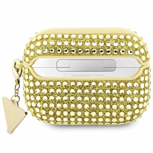 Guess GUAPHDGTPD AirPods Pro cover gold/gold Rhinestone Triangle Charmeng