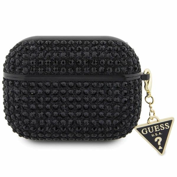 Guess GUAPHDGTPK AirPods Pro cover black/black Rhinestone Triangle Charmeng