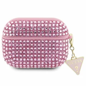 Guess GUAPHDGTPP AirPods Pro cover pink/pink Rhinestone Triangle Charmeng