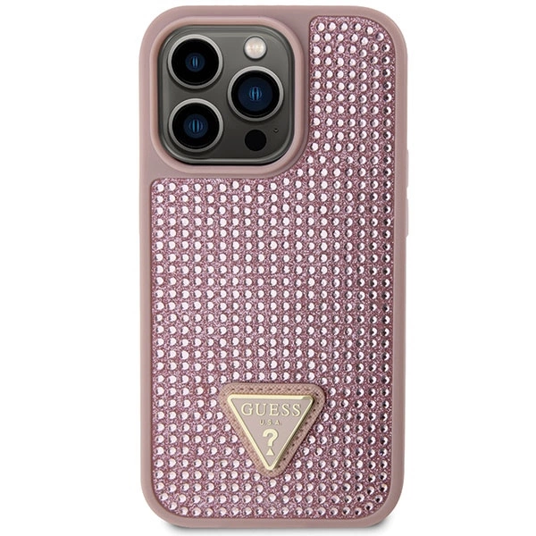 Guess GUHCP14LHDGTPP iPhone 14 Pro 6.1" pink/pink hardcase Rhinestone Triangleeng