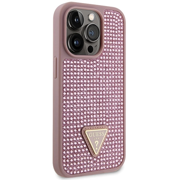 Guess GUHCP14LHDGTPP iPhone 14 Pro 6.1" pink/pink hardcase Rhinestone Triangleeng