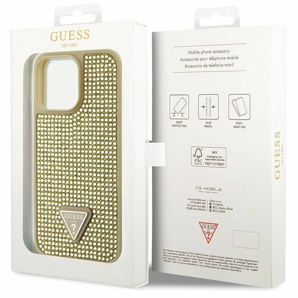 Guess GUHCP14XHDGTPD iPhone 14 Pro Max 6.7" gold/gold hardcase Rhinestone Triangleeng