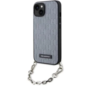 Karl Lagerfeld KLHCP14SSACKLHPG iPhone 14 6.1" silver/silver hardcase Saffiano Monogram Chaineng