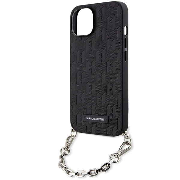 Karl Lagerfeld KLHCP14SSACKLHPK iPhone 14 6.1" black/black hardcase Saffiano Monogram Chaineng