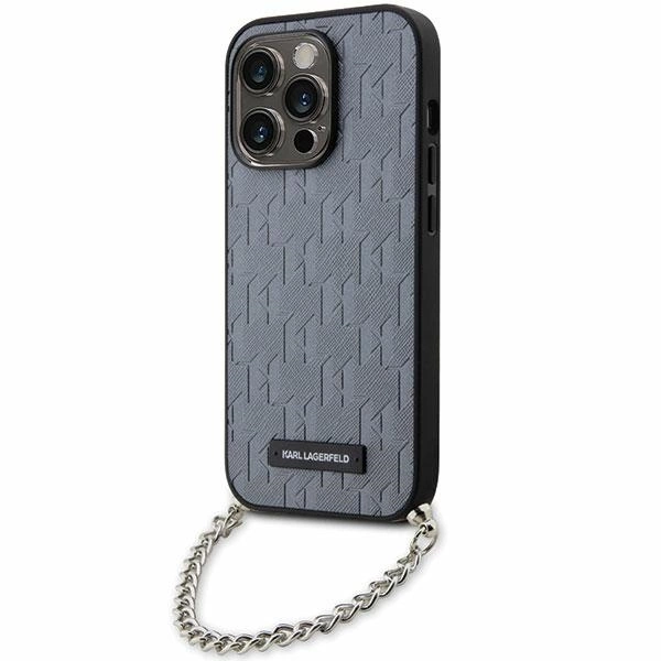 Karl Lagerfeld KLHCP14XSACKLHPG iPhone 14 Pro Max 6.7" silver/silver hardcase Saffiano Monogram Chaineng